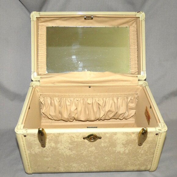 Vintage Samsonite Tan Marble Hard Side Train Case Style 4512 - Picture 8 of 11